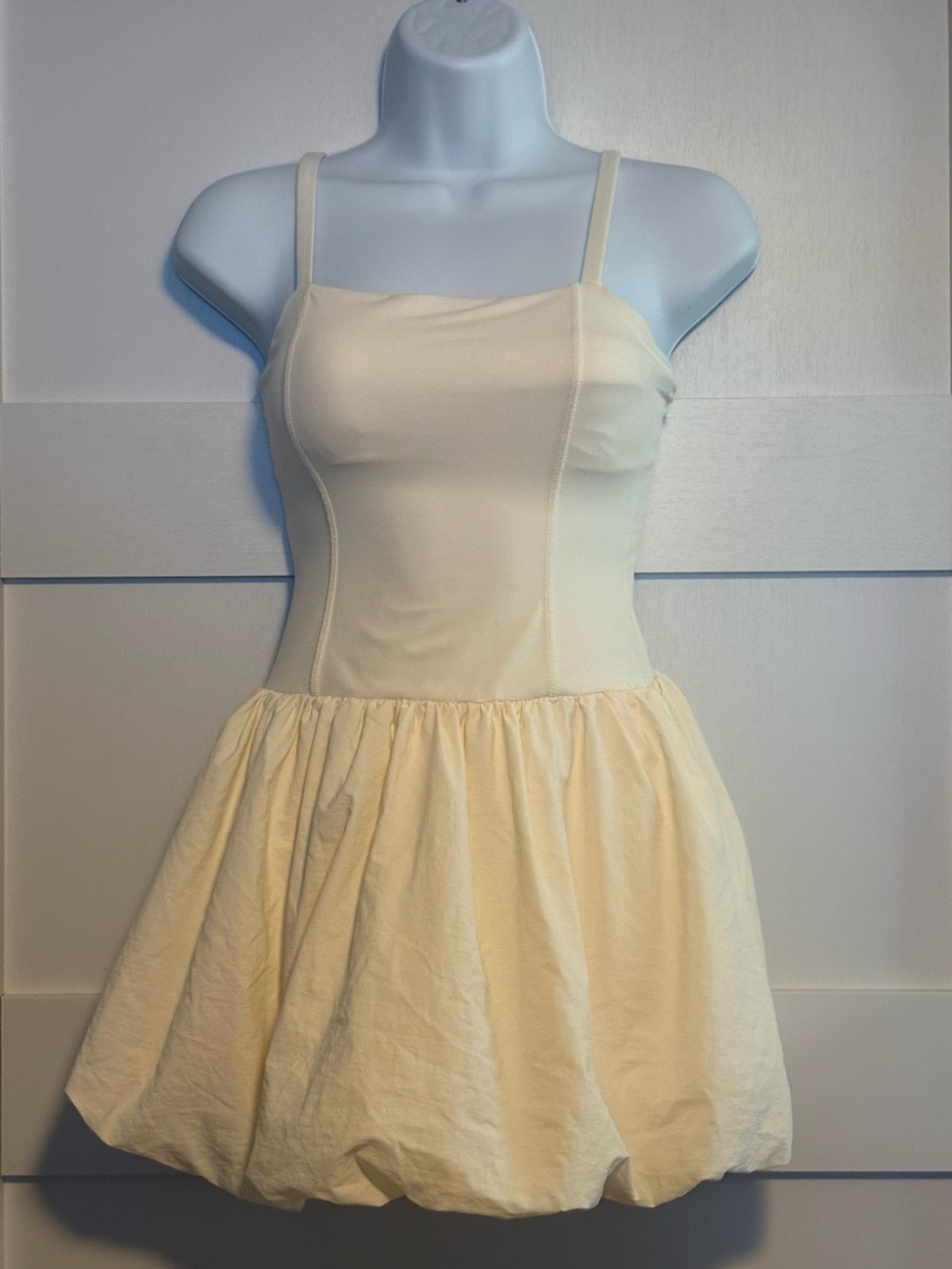 JoyLab Cream Spaghetti-Strap Mini Dress